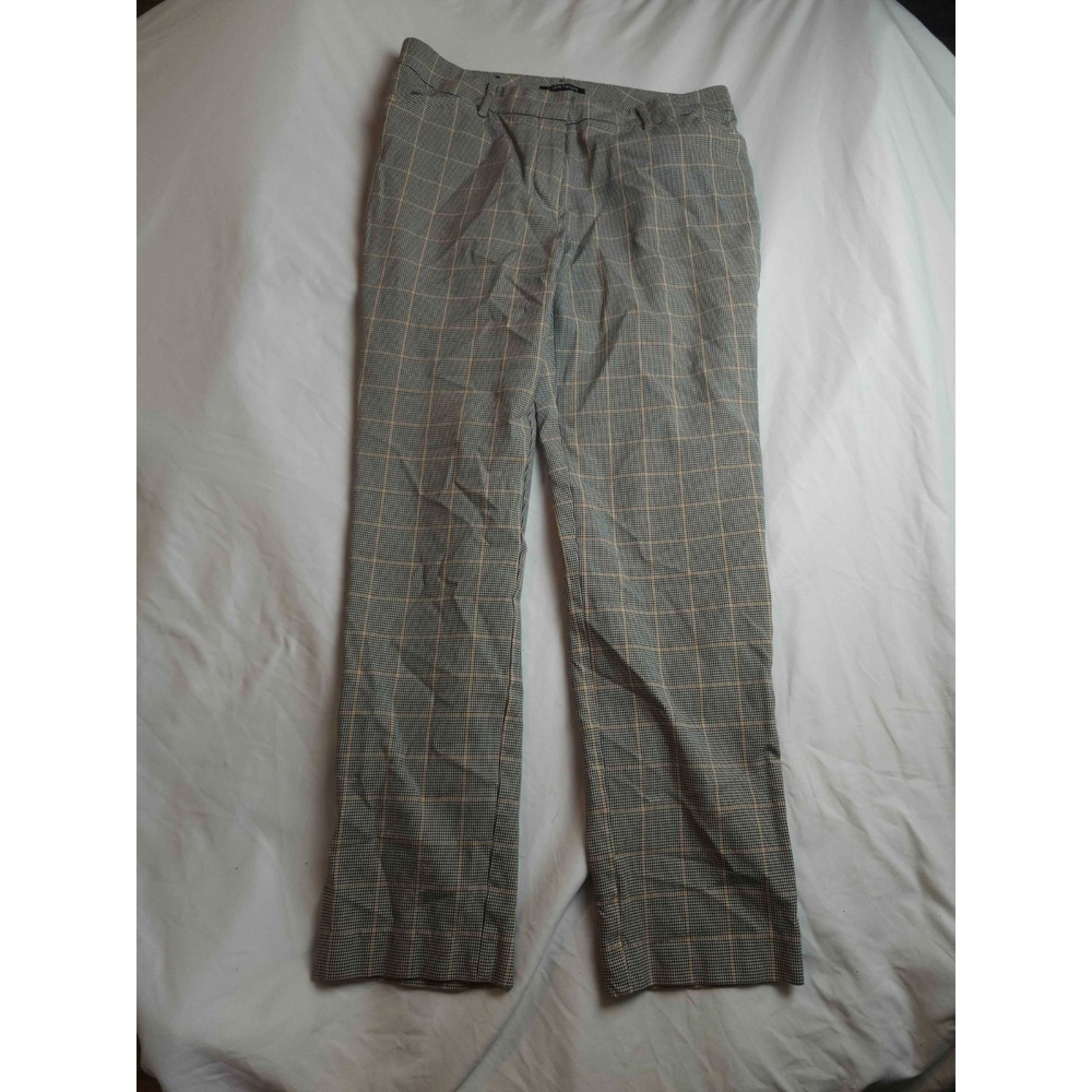 41 Hawthorn Trousers Pants Women‎ Size 10 Plaid Navy Blue Beige Dress Casual